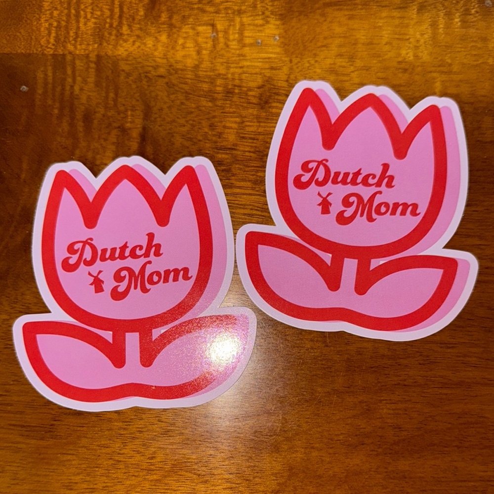 Dutch Bros Pink and Red Tulip Stickers